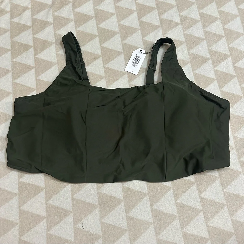 Universal standard the square neck bikini top in green